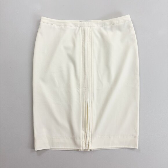 WORTHINGTON Ivory Pencil Skirt SZ 8 NWT Marilyn Fit Accordion Pleat Washable - Picture 1 of 9